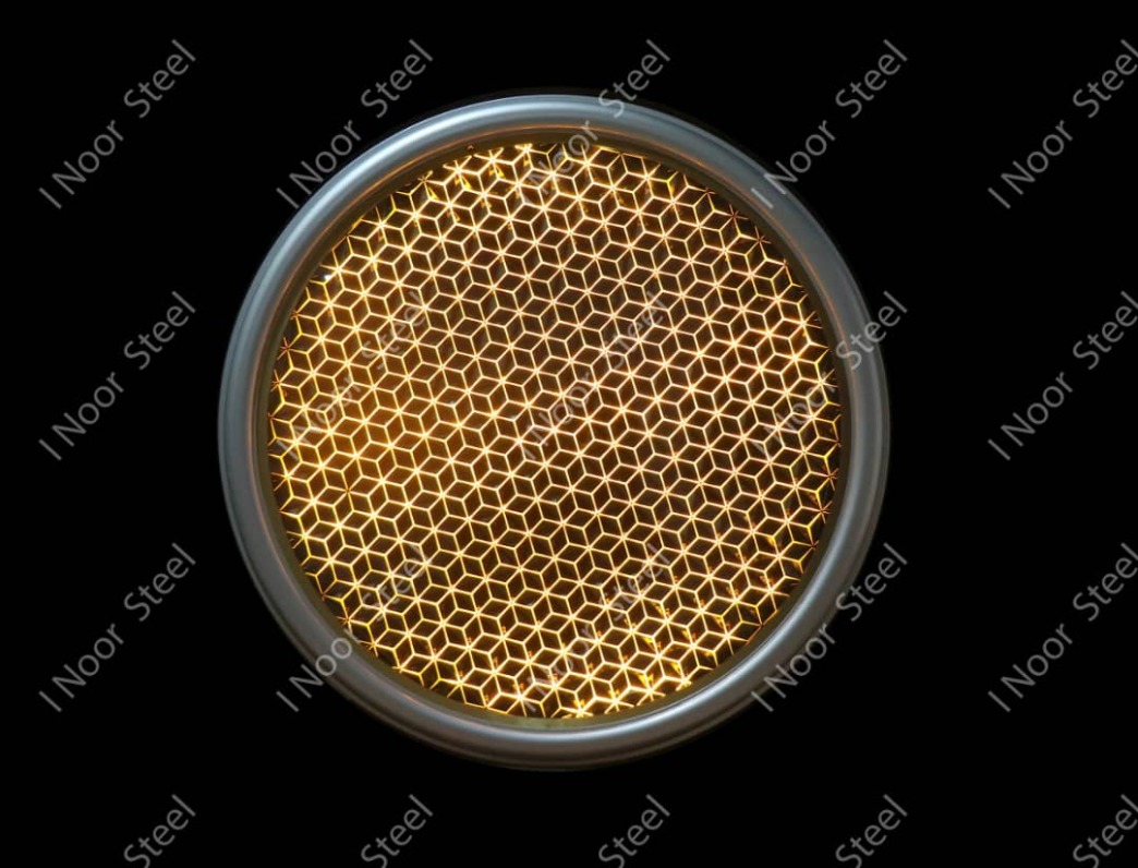 تایل دایره‌ای نورانی استیل طرح برجسته