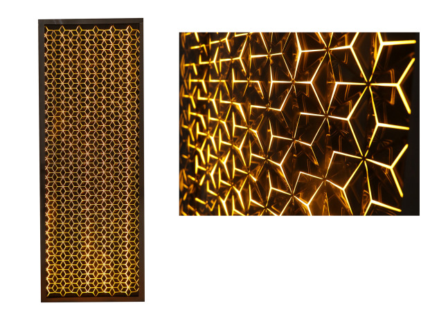 تایل نورانی استیل طرح برجسته حاشیه‌دار