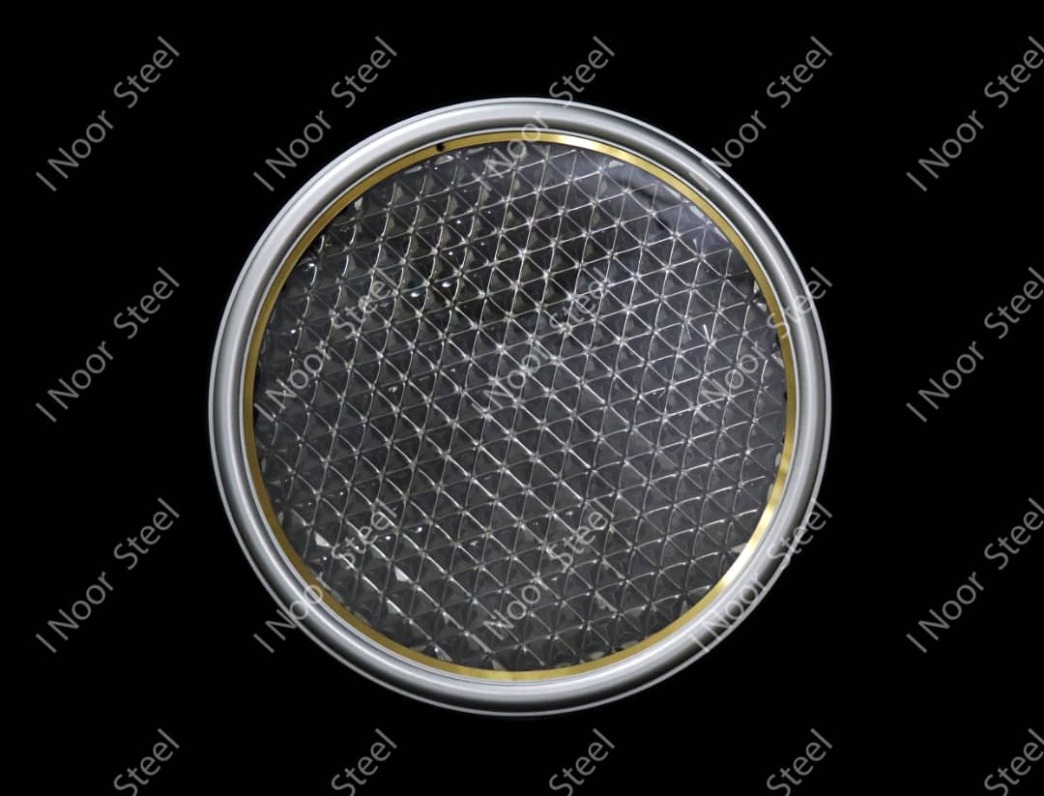 تایل دایره‌ای نورانی استیل طرح برجسته